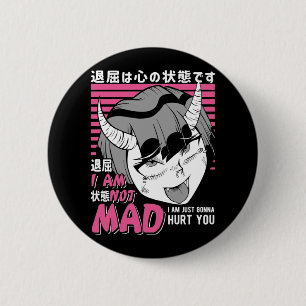 Bad Anime Girl Otaku Angry Manga Devil 6 Cm Round Badge