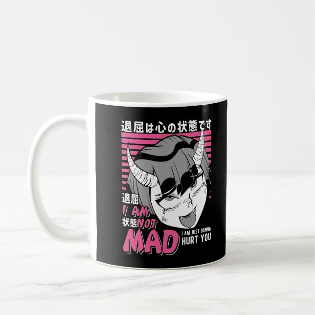 Bad Anime Girl Otaku Angry Manga Devil Coffee Mug (Left)