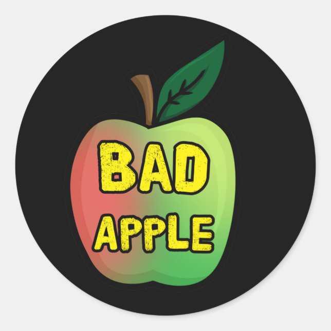Bad Apple Classic Round Sticker (Front)