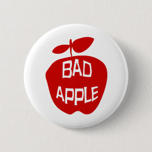 Bad Apple Fun Fruit Slogan 6 Cm Round Badge