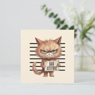 Bad Attitude Cat Mugshot – Funny Feline Design
