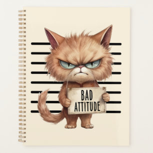 Bad Attitude Cat Mugshot – Funny Feline Design Planner