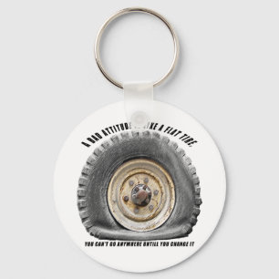 Bad Attitude Like Flat Tire Key Ring