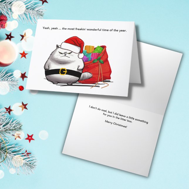 Bad Attitude Santa Cat Christmas Card (Creator Uploaded)