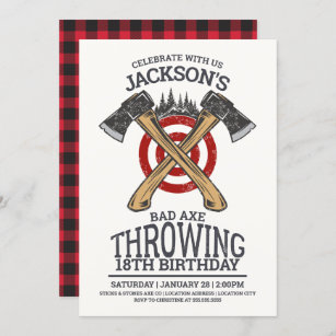 Bad Axe Throwing Birthday Invitation