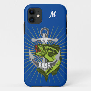 Bad Bass With Boat Anchor Trophy Personalise iPhone 11 Case