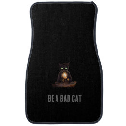 Bad black cat Set of Car Mats