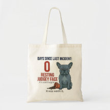 Bad Blue Frenchie No Regrets Funny Dog Mum Tote
