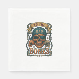 Bad Bones Pirate Skull Bandana Rope Crossbones Napkin