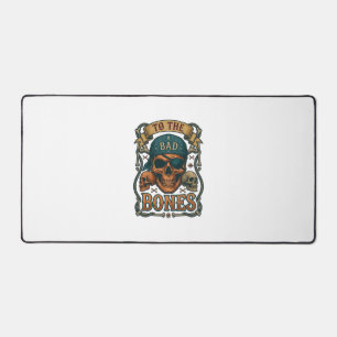 Bad Bones Pirate Skull Bandanna Rope Crossbones Desk Mat