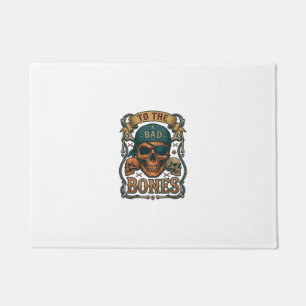 Bad Bones Pirate Skull Bandanna Rope Crossbones Doormat
