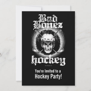 Bad Bonez Hockey party Invitation