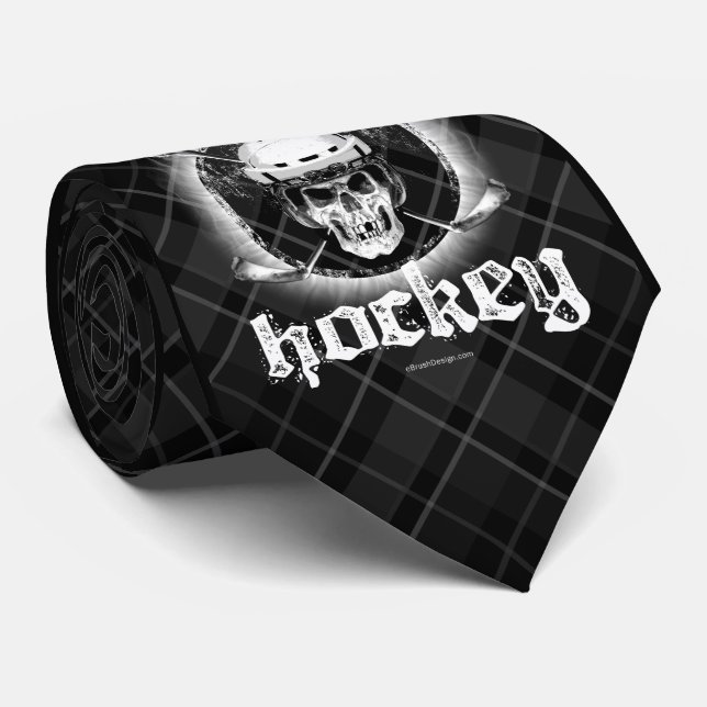 Bad Bonez Hockey tie (dark) (Rolled)