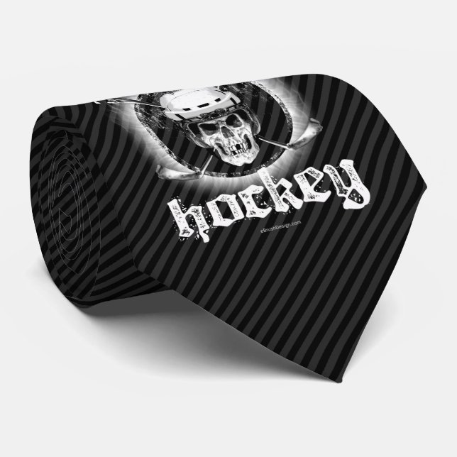 Bad Bonez Hockey tie (dark) (Rolled)