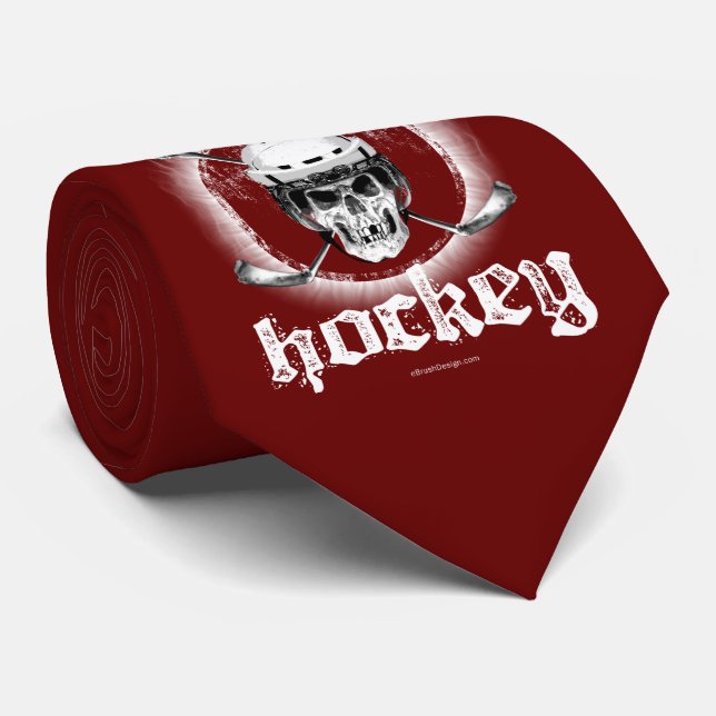 Bad Bonez Hockey tie (dark) (Rolled)