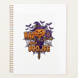 Bad Boo Jee Pumpkin Scarecrow Purple Owl Bats Planner
