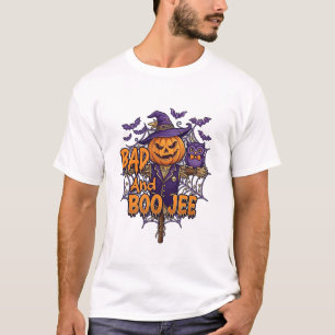 Bad Boo Jee Pumpkin Scarecrow Purple Owl Bats T-Shirt