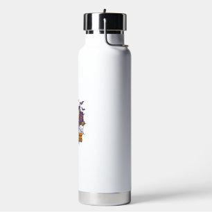 Bad Boo Jee Pumpkin Scarecrow Purple Owl Bats Water Bottle