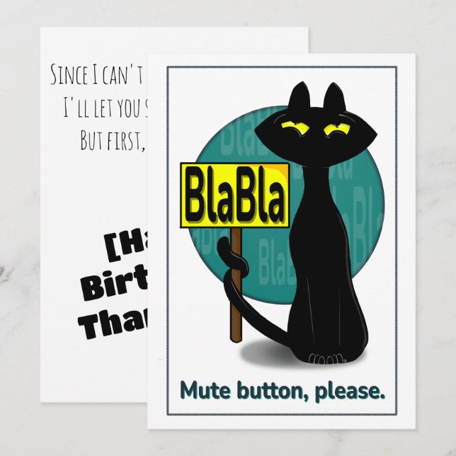Bad Boogie Funny Greeting Card - BlaBla (Front/Back)