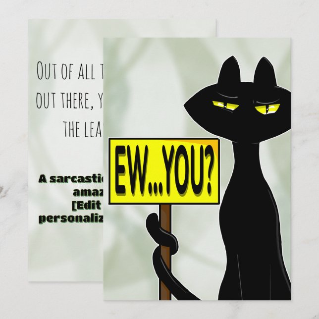Bad Boogie Funny Thank You Card (Front/Back)