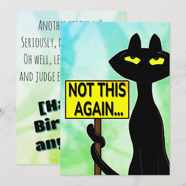 Bad Boogie Sarcastic  Birthday Card  (Front/Back)