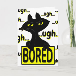 Bad Boogie Sarcastic Bored Cat Thank You Card