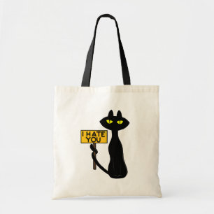 Bad Boogie -The Cat- "IHATEYOU" funny Tote Bags