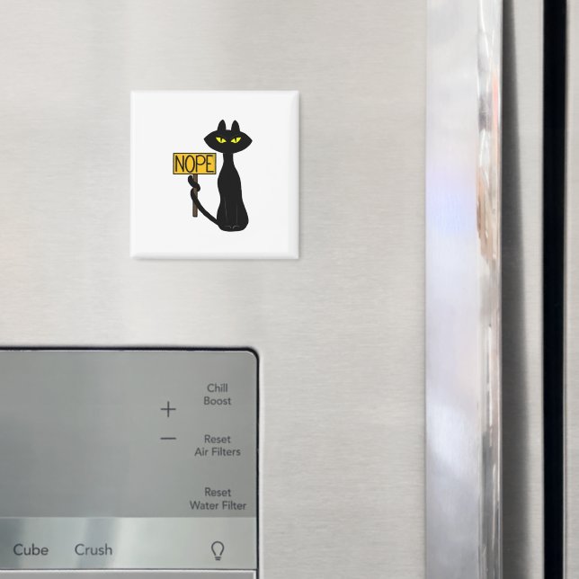 Bad Boogie -The Cat- "NOPE" funny Magnets (In Situ (Fridge))