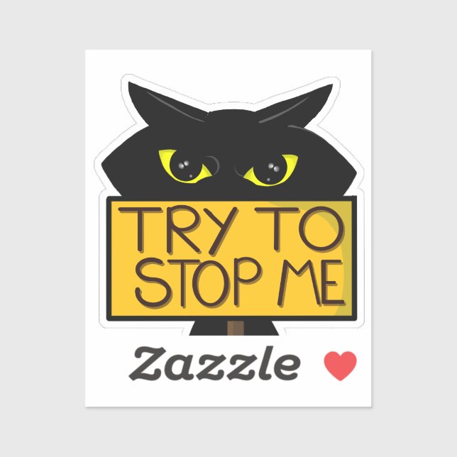 Bad Boogie -The Cat- "Try To" funny Stickers (Sheet)