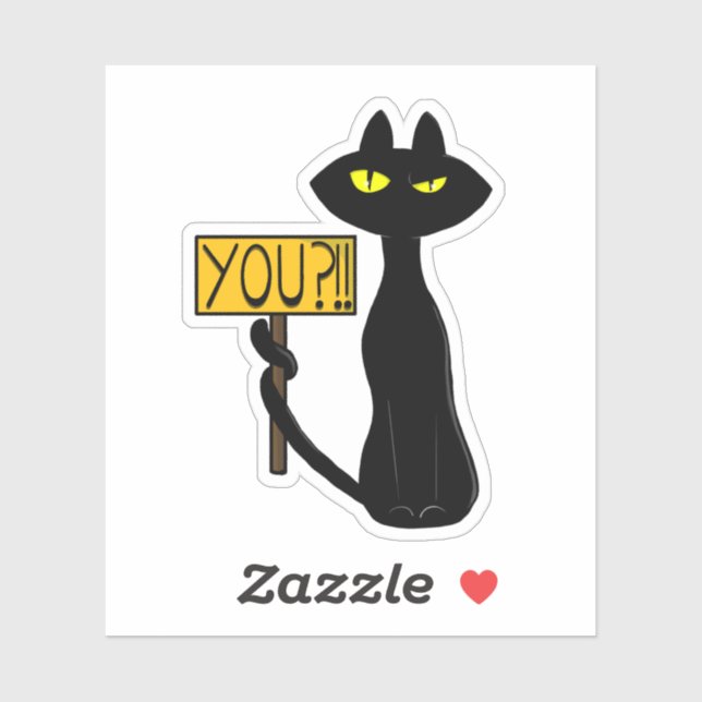 Bad Boogie -The Cat- "You?!!" funny Stickers (Sheet)