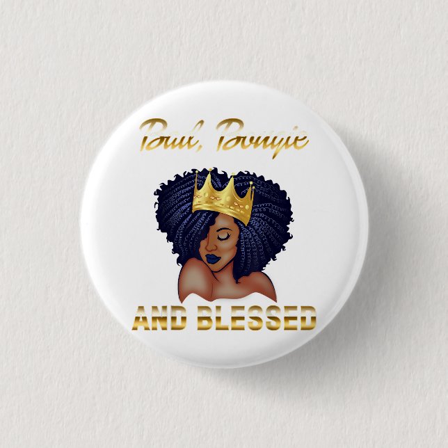 Bad Bougie And Blessed Bougie Gift For Women Black 3 Cm Round Badge (Front)