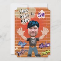 Bad Boy 50th Men's Birthday Funny Face Cut-out