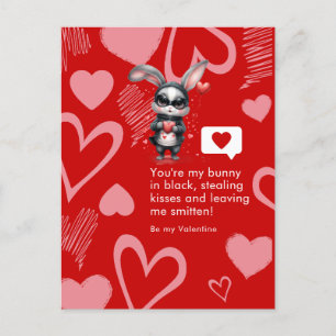 Bad Boy Bunny Love Thief Boyfriend Valentine's Day Postcard