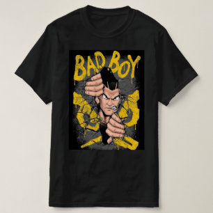 Bad Boy Graffiti Art Anime Character Breaking Wall T-Shirt