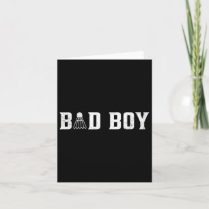 Bad Boy Graphic Shuttle Badminton Player Sport Cro Card