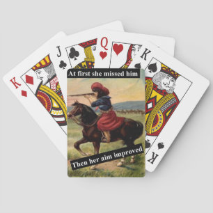 Bad Breakup Cowgirl At First She Missed Him Funny Playing Cards