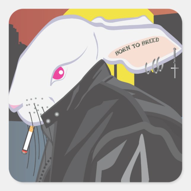 BAD BUNNY SQUARE STICKER (Front)