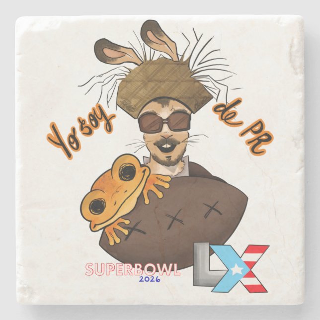 Bad Bunny Stone Coaster (Front)