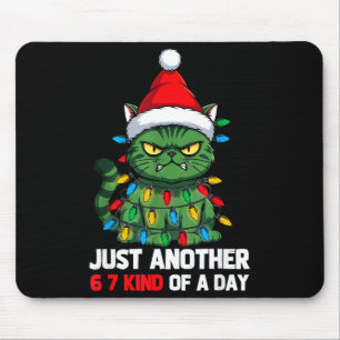 Bad Cat Christmas Lights Bah Humbug 6 7 Meme Gen Z Mouse Mat