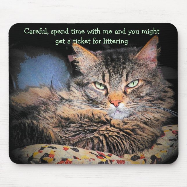 Bad Cat pick up lines #3 Mouse Mat (Front)