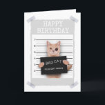 BAD CAT Police Mugshot - HAPPY BIRTHDAY Card<br><div class="desc">BAD CAT Police Mugshot</div>