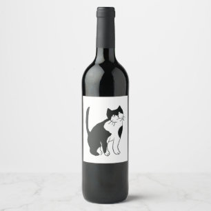 bad cat portrait wine label
