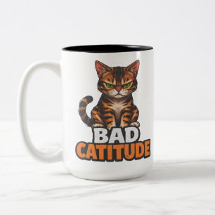 Bad Catitude Two-Tone Coffee Mug