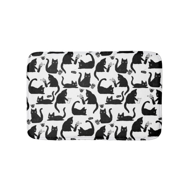 Bad Cats Knocking Stuff Over Bath Mat (Front)