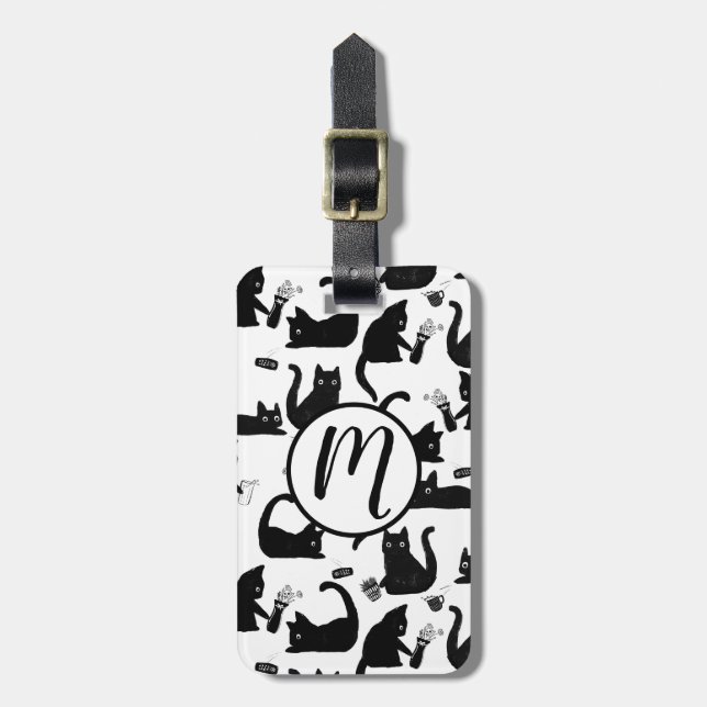 Bad Cats Knocking Stuff Over Luggage Tag (Front Vertical)