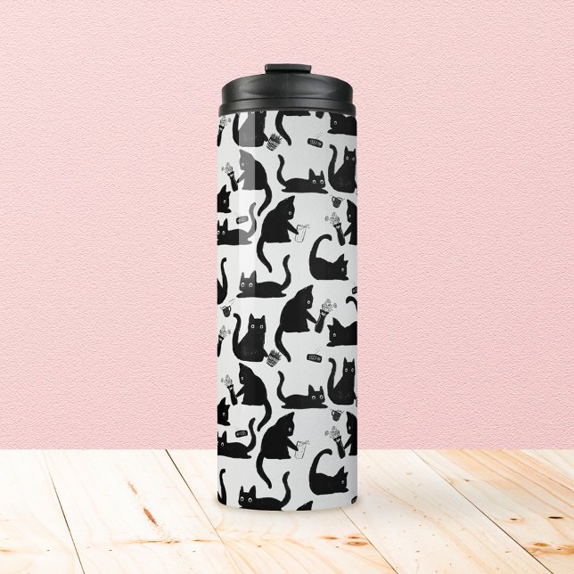 Bad Cats Knocking Stuff Over Thermal Tumbler (Bad Cats Knocking Stuff Over Thermal Tumbler)