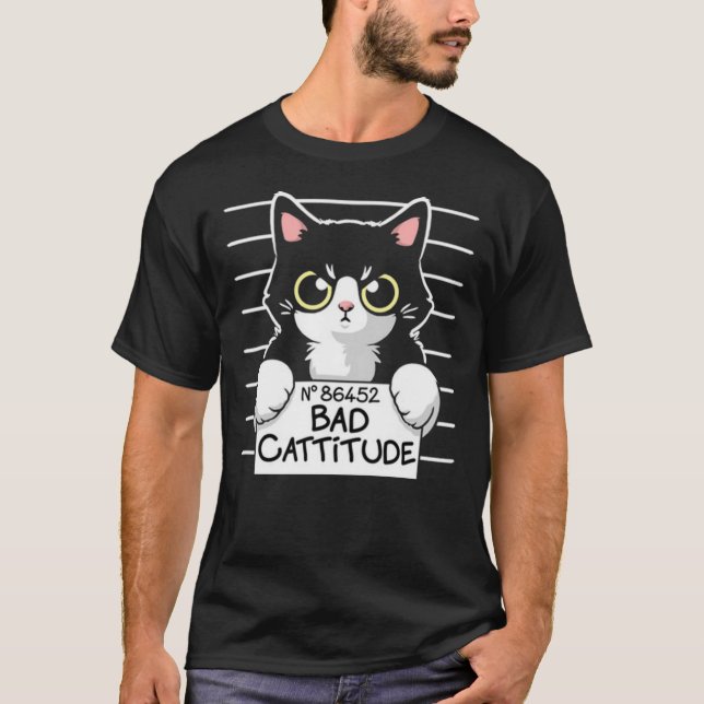 Bad Cattitude Cat Prisoner Essential T-Shirt (Front)