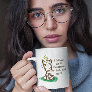 BAD CATTITUDE Funny Grumpy Cat Parent  Large Coffee Mug