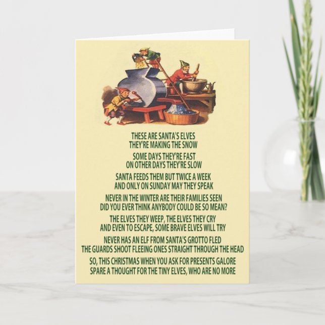 Bad Christmas elves Holiday Card (Front)