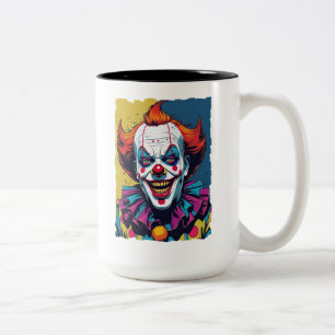 Bad Clowns for Halloween! Two-Tone Coffee Mug